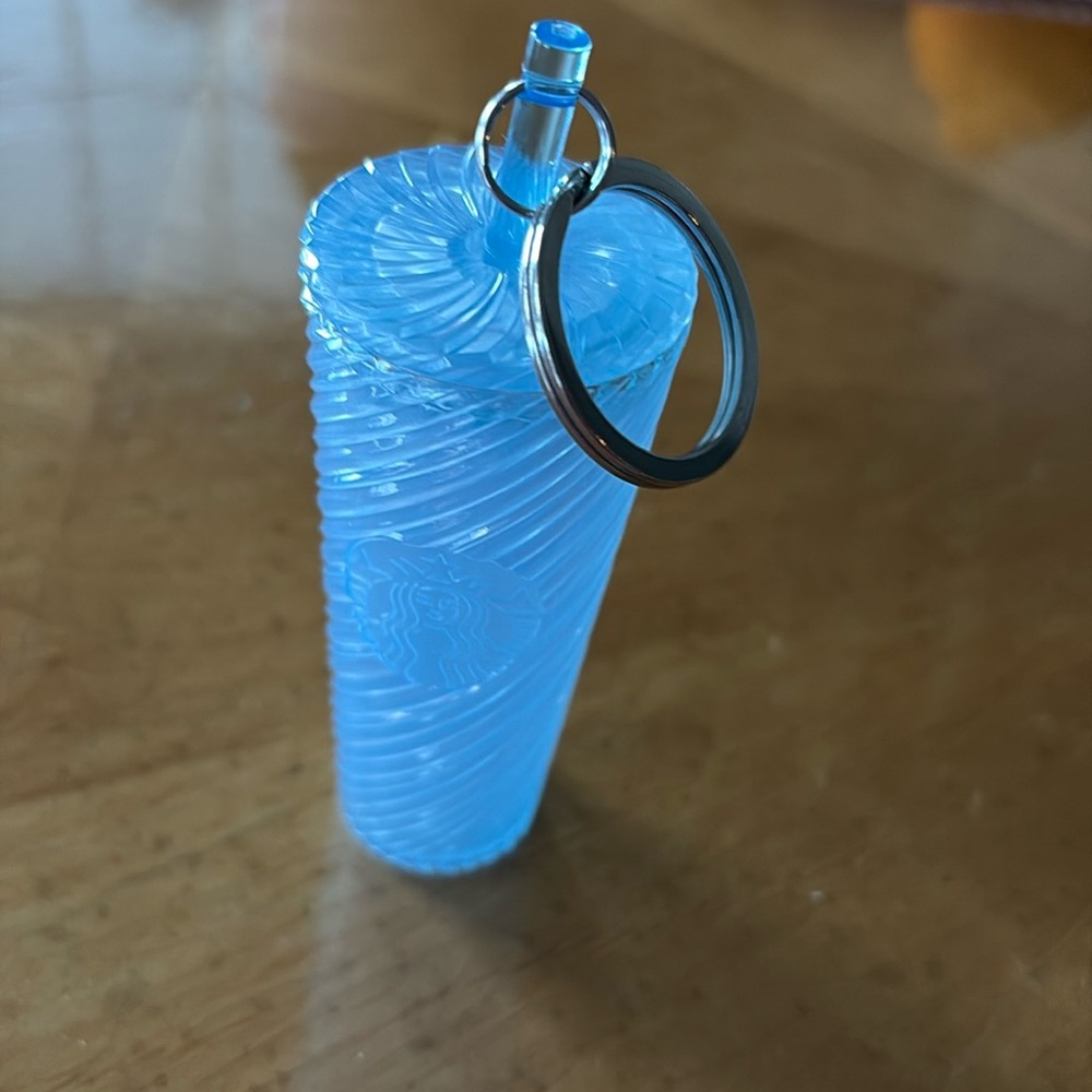 Starbucks Metallic Baby Blue 2024 Key Chain Tumbler Cold Cup new but no box